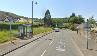 View of the approach to the bus stop